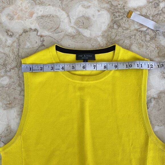 NWOT Rag & Bone Raylee Cropped Stretch Knit Tank Top Yellow - Picture 9 of 13